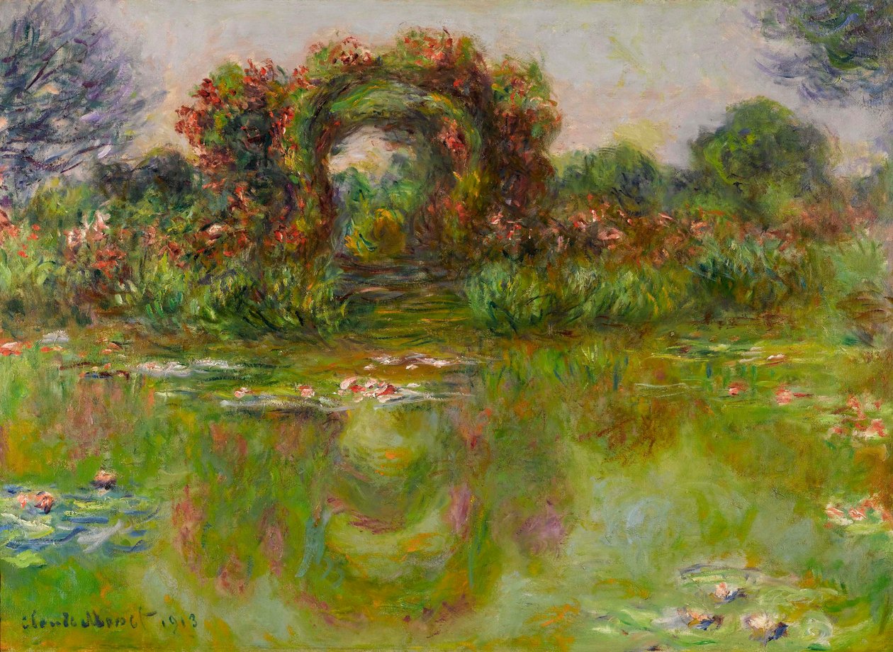 ""Åkandedam, roserne"" Maleri af Claude Monet (1840-1926) af Claude Monet