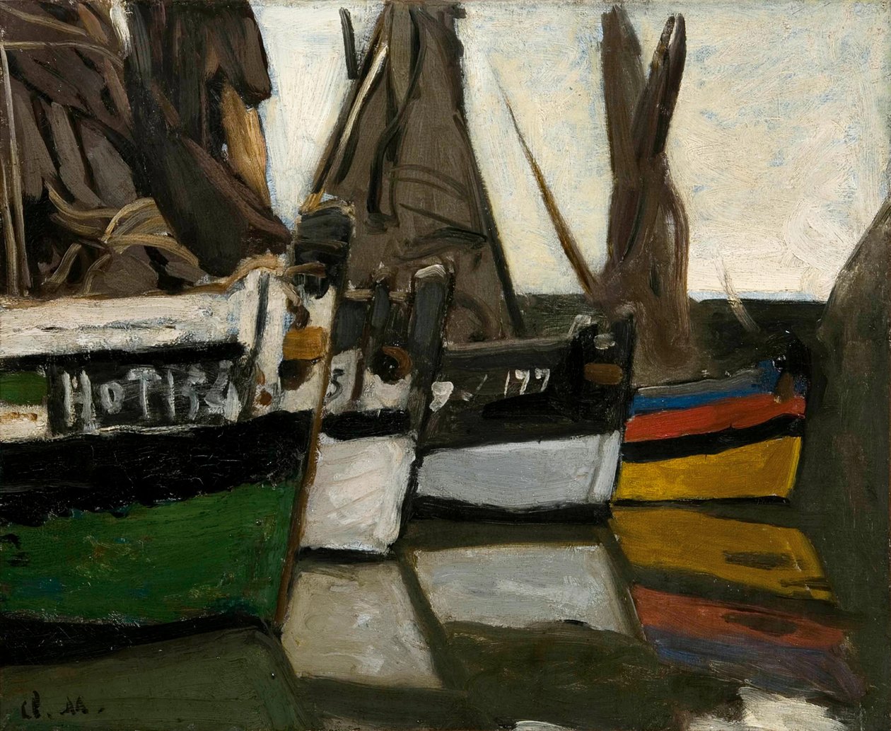 Fiskerbåde i Honfleur Fiskerbåde i Honfleur, ca 1866. af Claude Monet