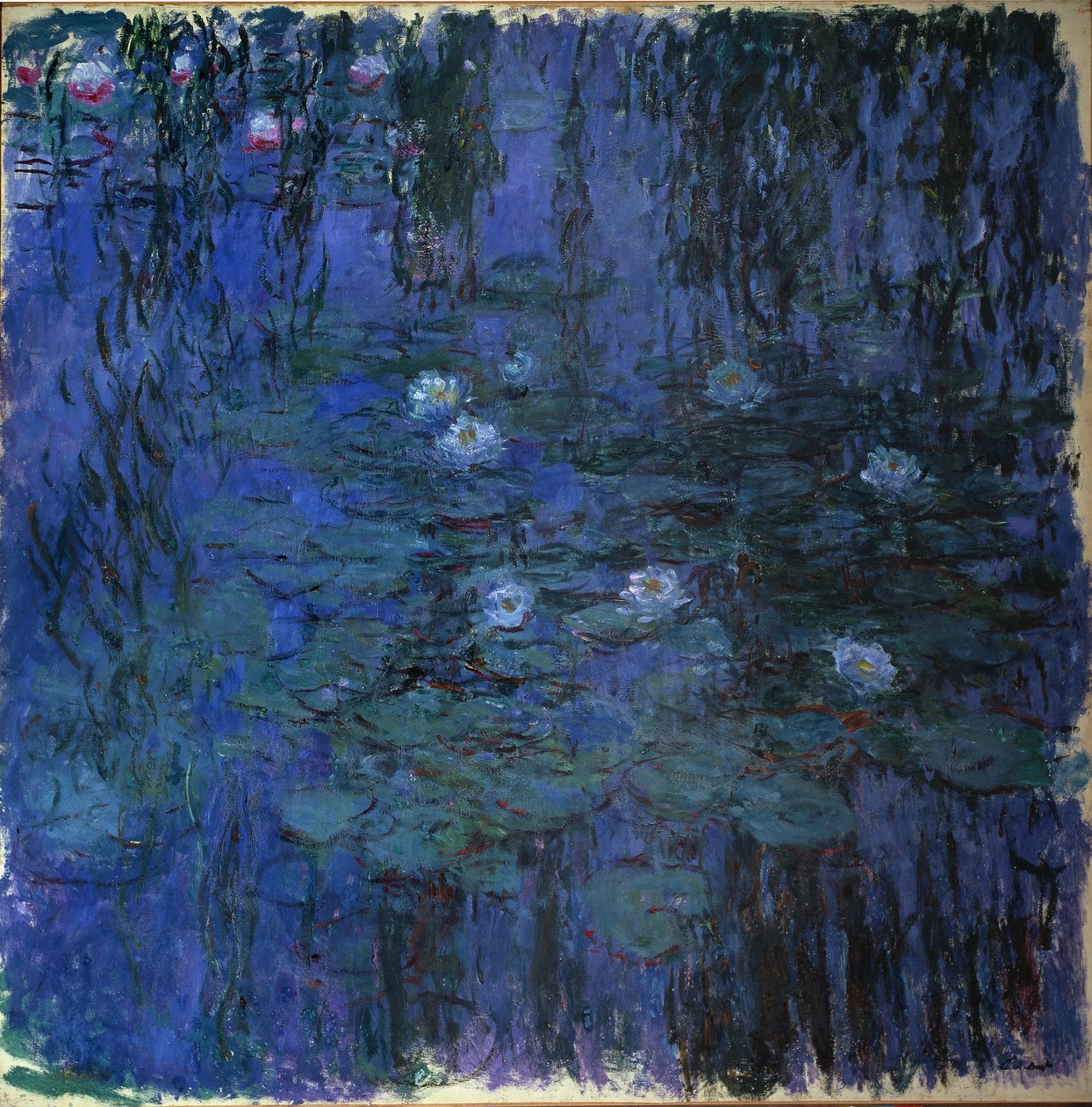 Blå åkande (olie på lærred, ca. 1916-19) af Claude Monet