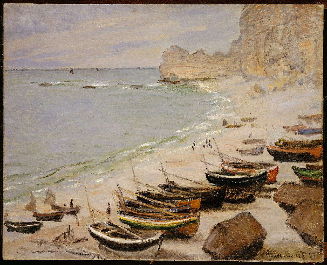 Både på stranden ved Etretat, 1883 af Claude Monet