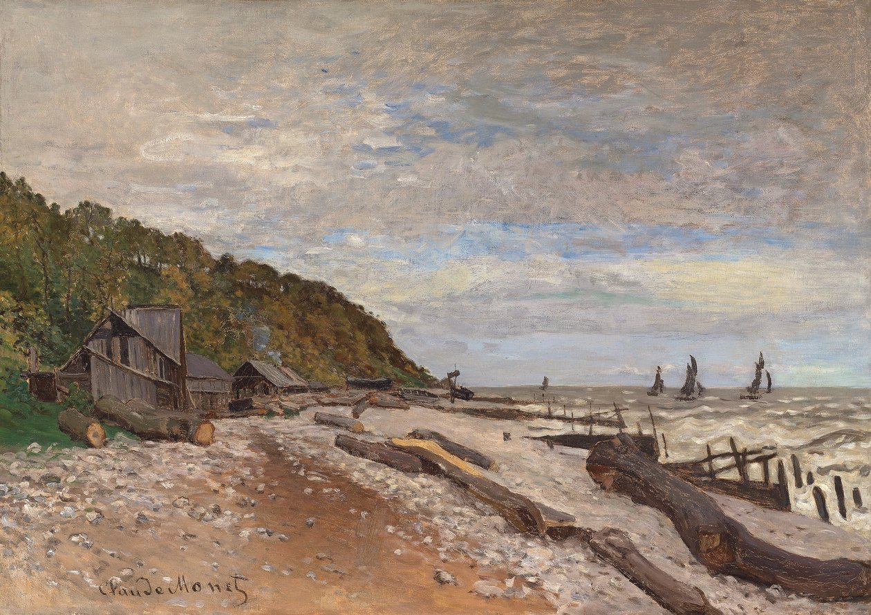 Bådeværft i nærheden af ​​Honfleur; Småskibsværftet, nær Honfleur, 1864 af Claude Monet