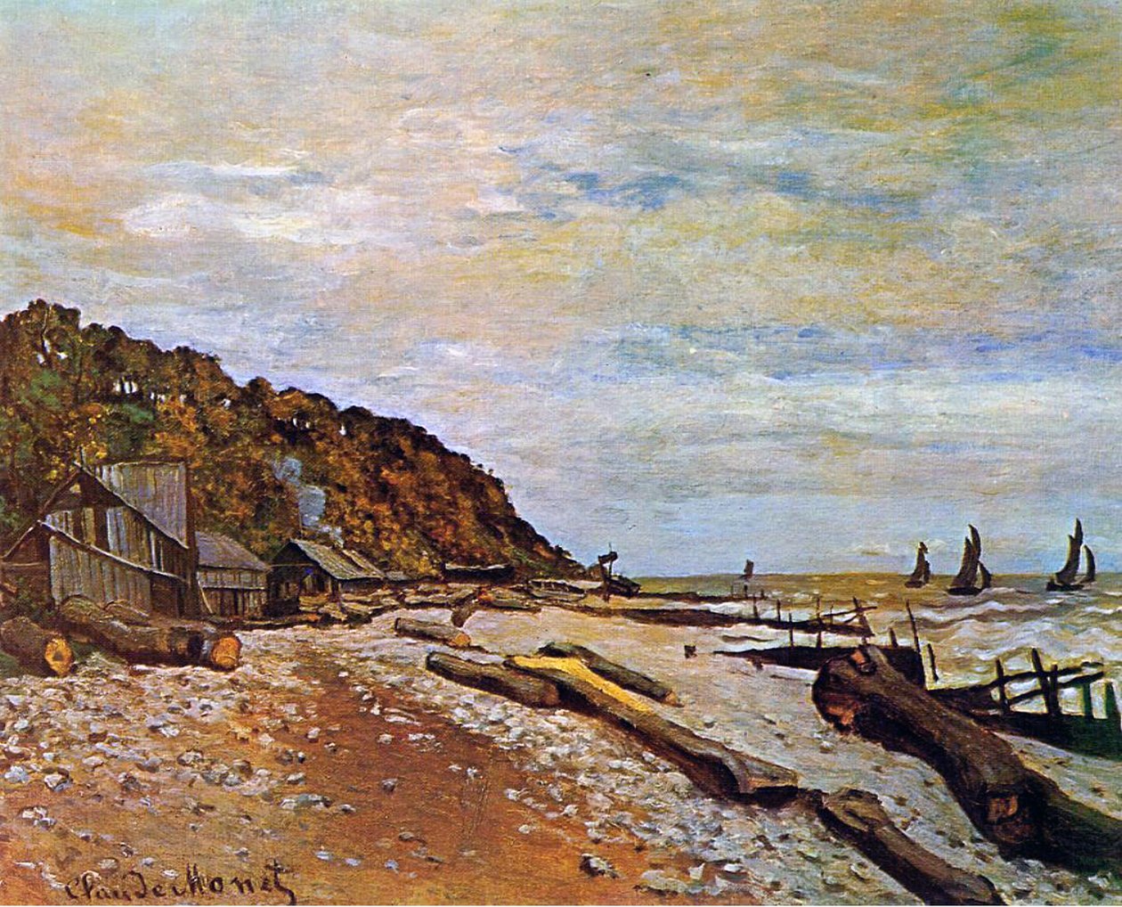 Bådeværft nær Honfleur, 1864 af Claude Monet