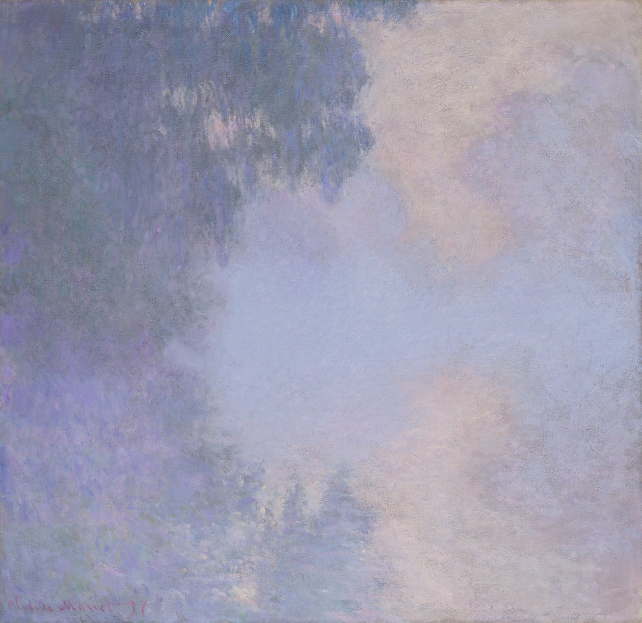 Gren af Seinen nær Giverny (Mist) af Claude Monet