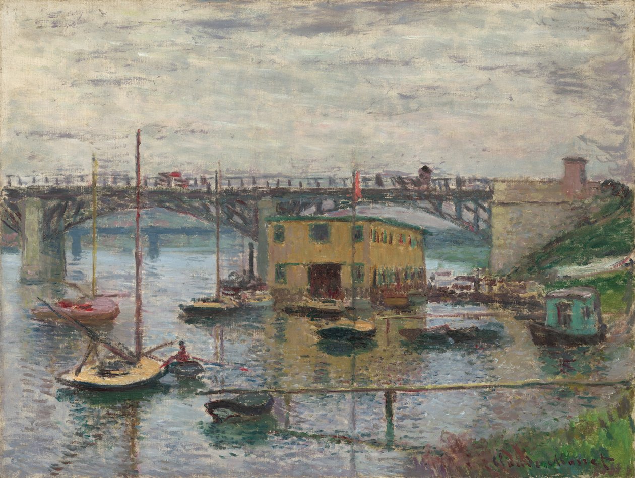 Bro ved Argenteuil på en grå dag af Claude Monet