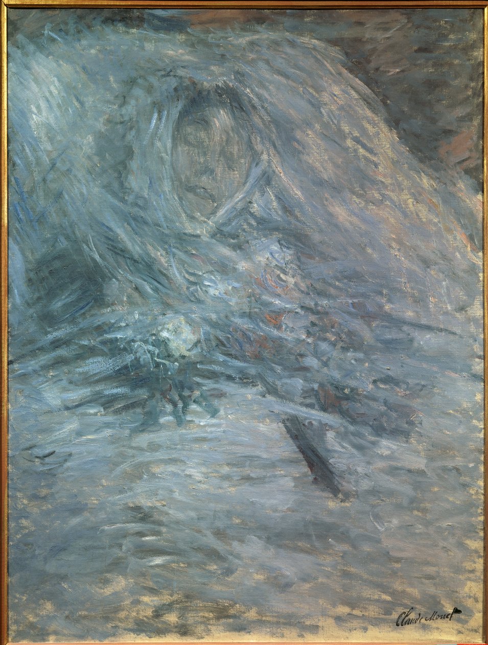 Camille på sit dødsleje (kunstnerens første kone 1847-1879) af Claude Monet