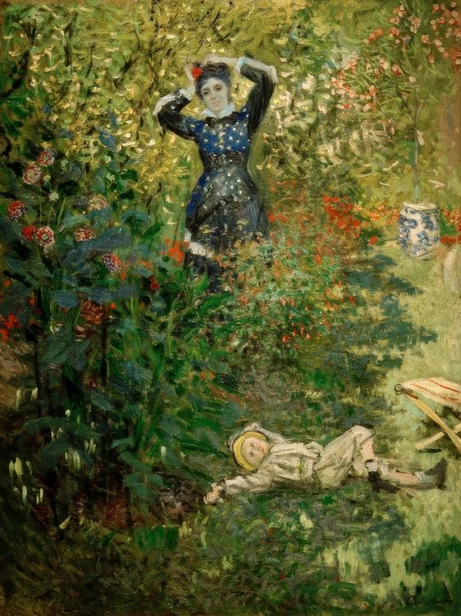 Camille og Jean i Argenteuil -haven af Claude Monet
