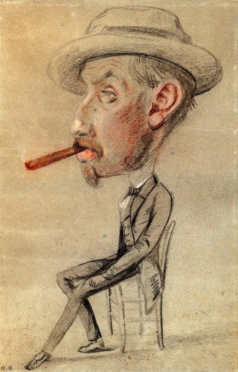 Karikatur af en mand med en stor cigar af Claude Monet