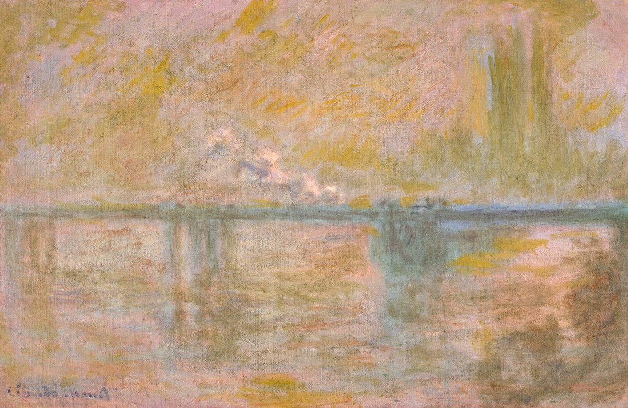 Charing-Cross Bridge i London, ca. 1902 (olie på lærred) af Claude Monet
