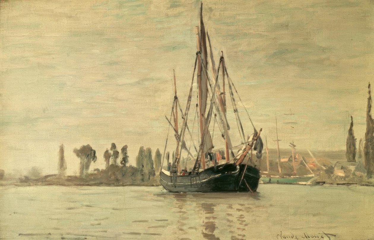 Chassemarée for anker (Rouen) af Claude Monet
