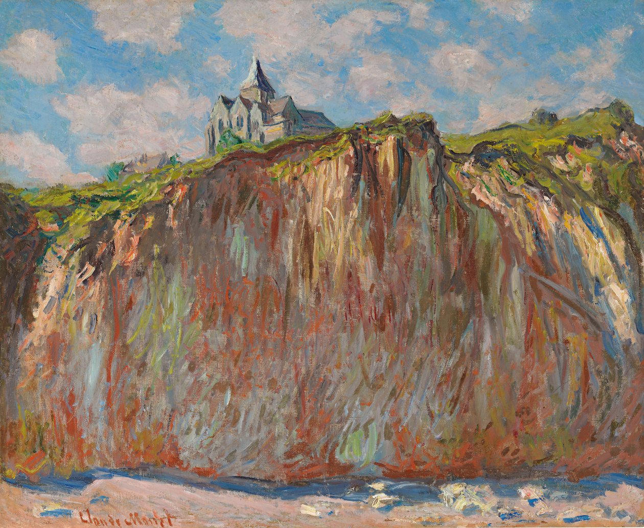 Kirke i Varengeville, morgeneffekt; Eglise de Varengeville, effet matinal, 1882 af Claude Monet
