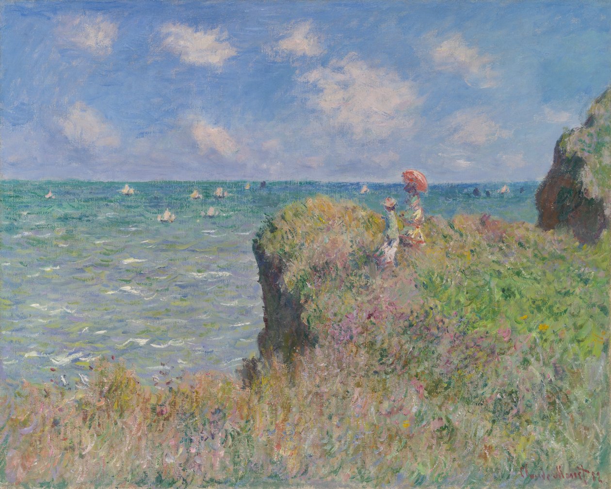 Cliff Walk ved Pourville af Claude Monet