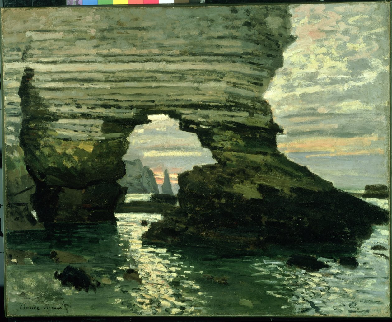 Klippe ved Etretat, ca. 1868-69 af Claude Monet