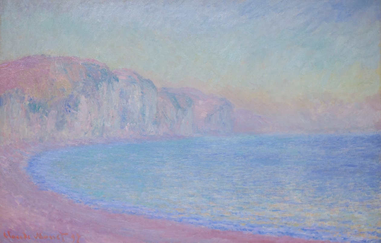 Klipper ved Pourville, stigende sol af Claude Monet