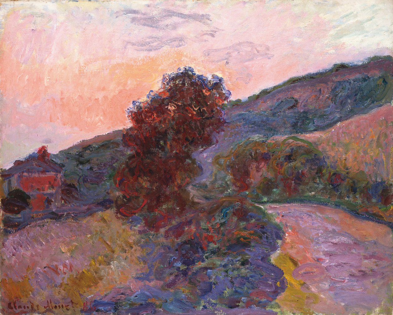 Solnedgang ved Giverny, 1886 af Claude Monet