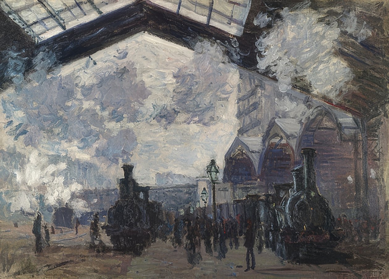 Der Gare Saint Lazare. 1877 af Claude Monet