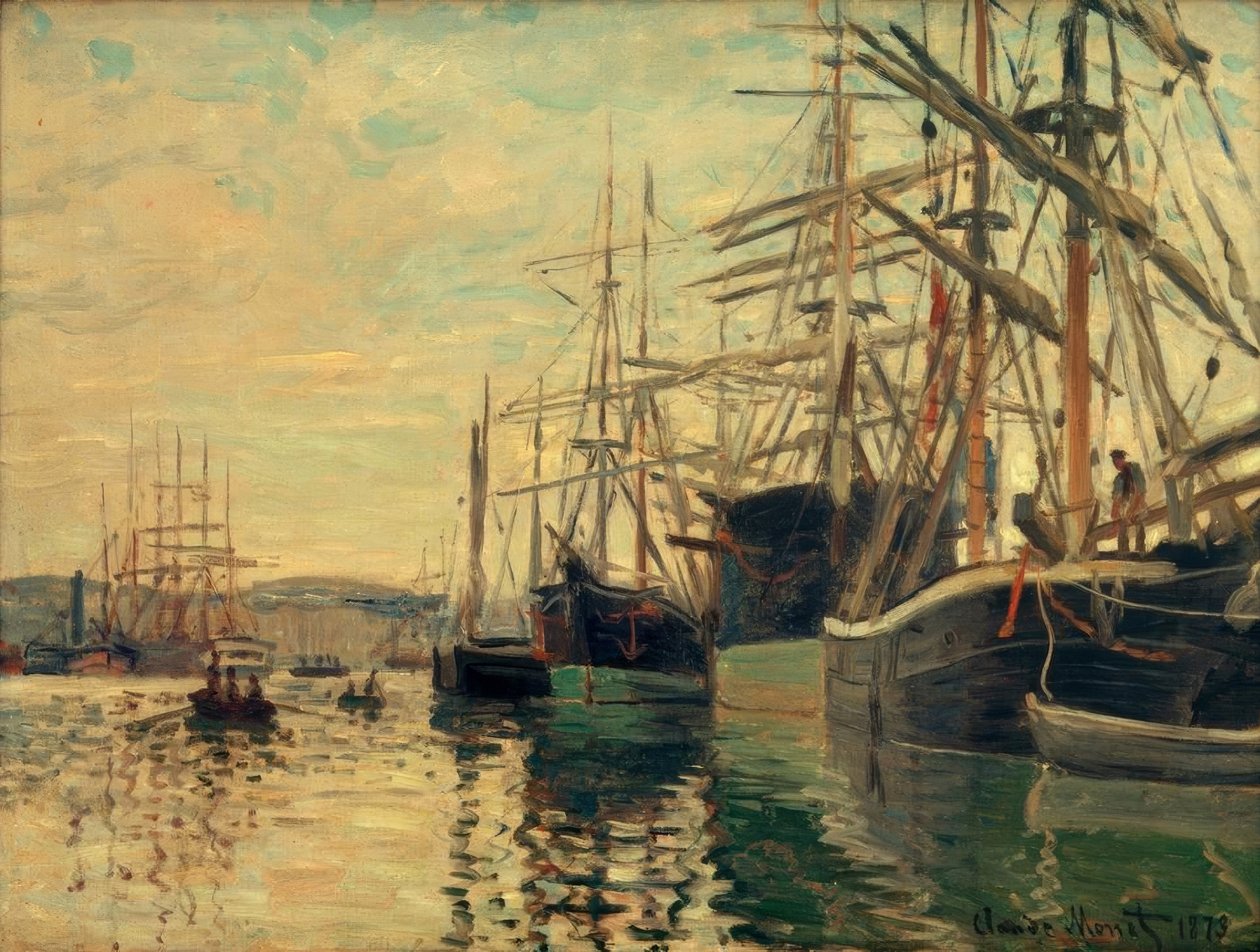 Rouens havn af Claude Monet