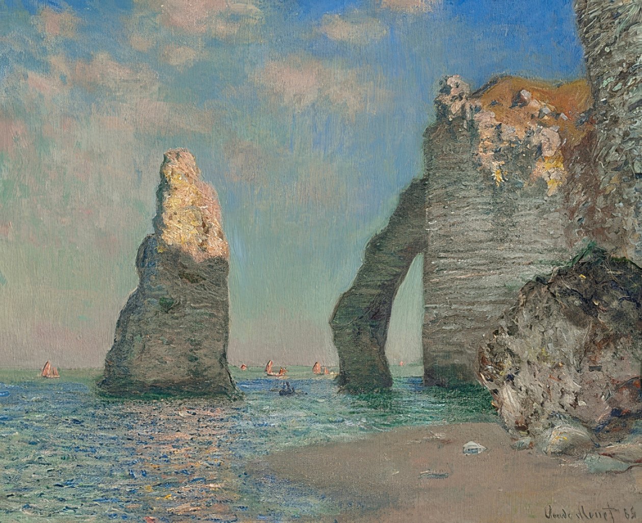 Klipperne ved Étretat. 1885 af Claude Monet