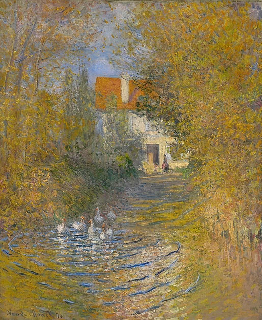 Gæssene. 1874 af Claude Monet