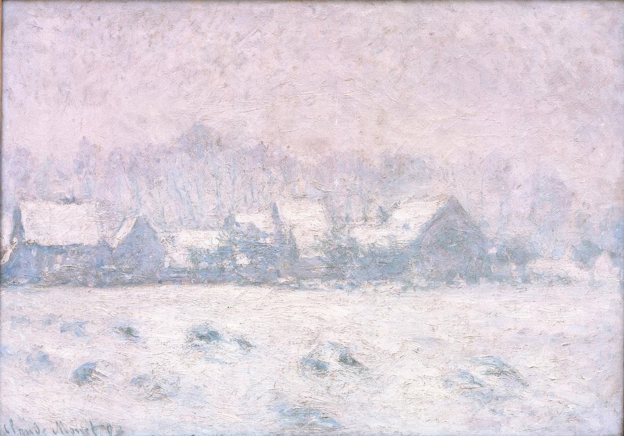 Sneeffekt i Giverny (Schnee i Giverny) af Claude Monet