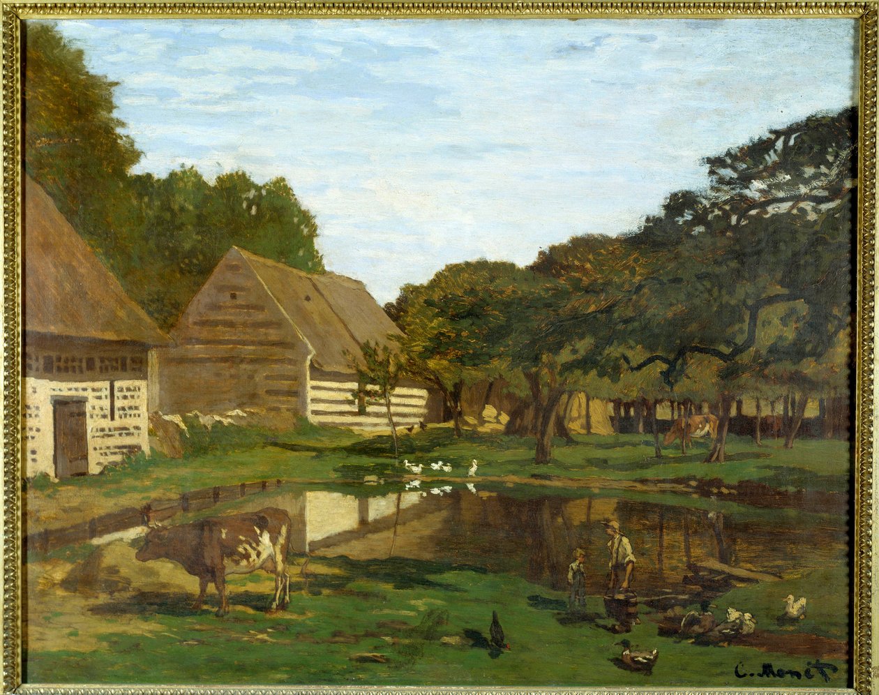 Gårdhave i Normandiet (i Pays de Caux). Maleri af Claude Monet (1840-1926) af Claude Monet