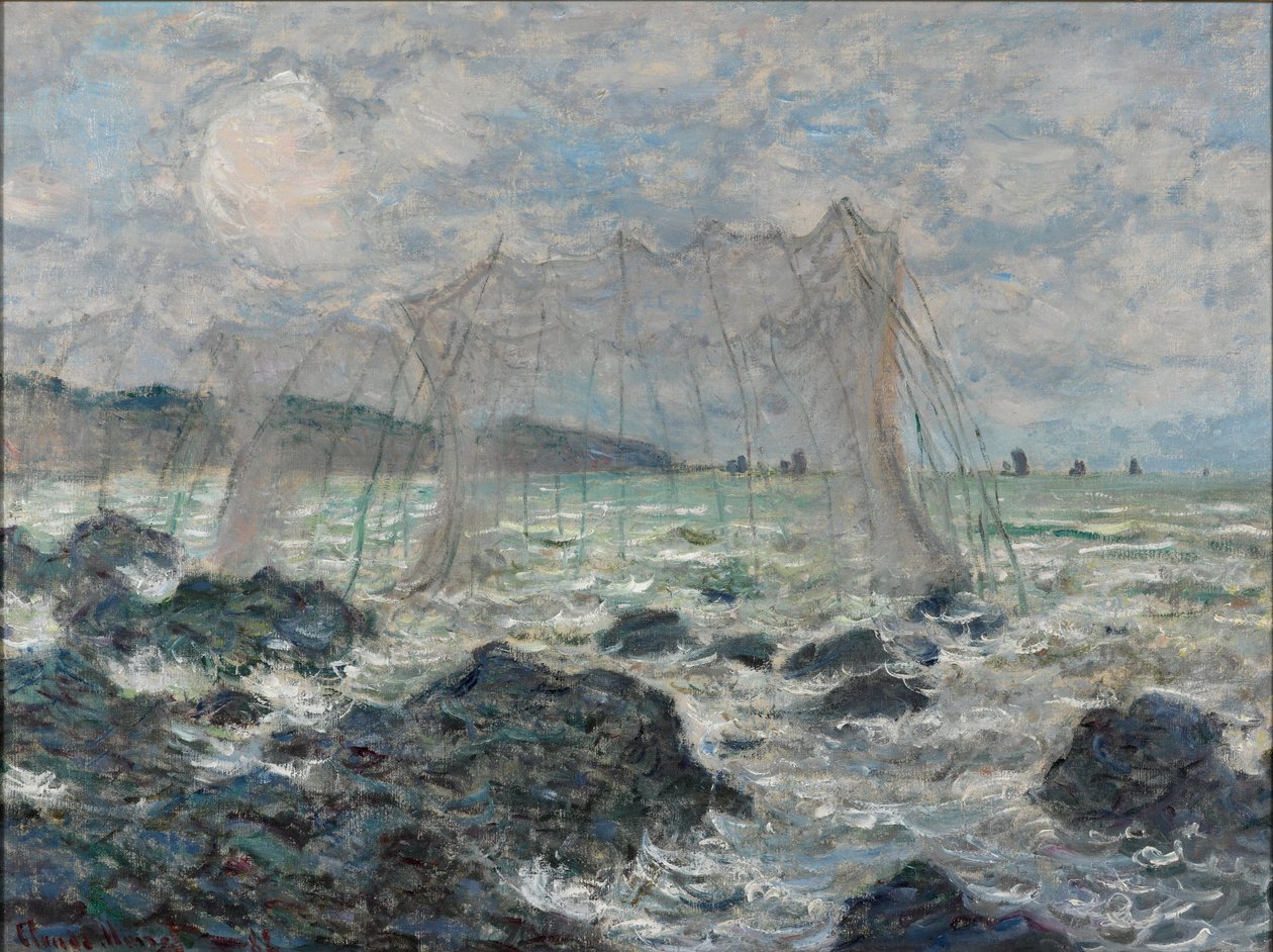 Fiskenet ved Pourville af Claude Monet