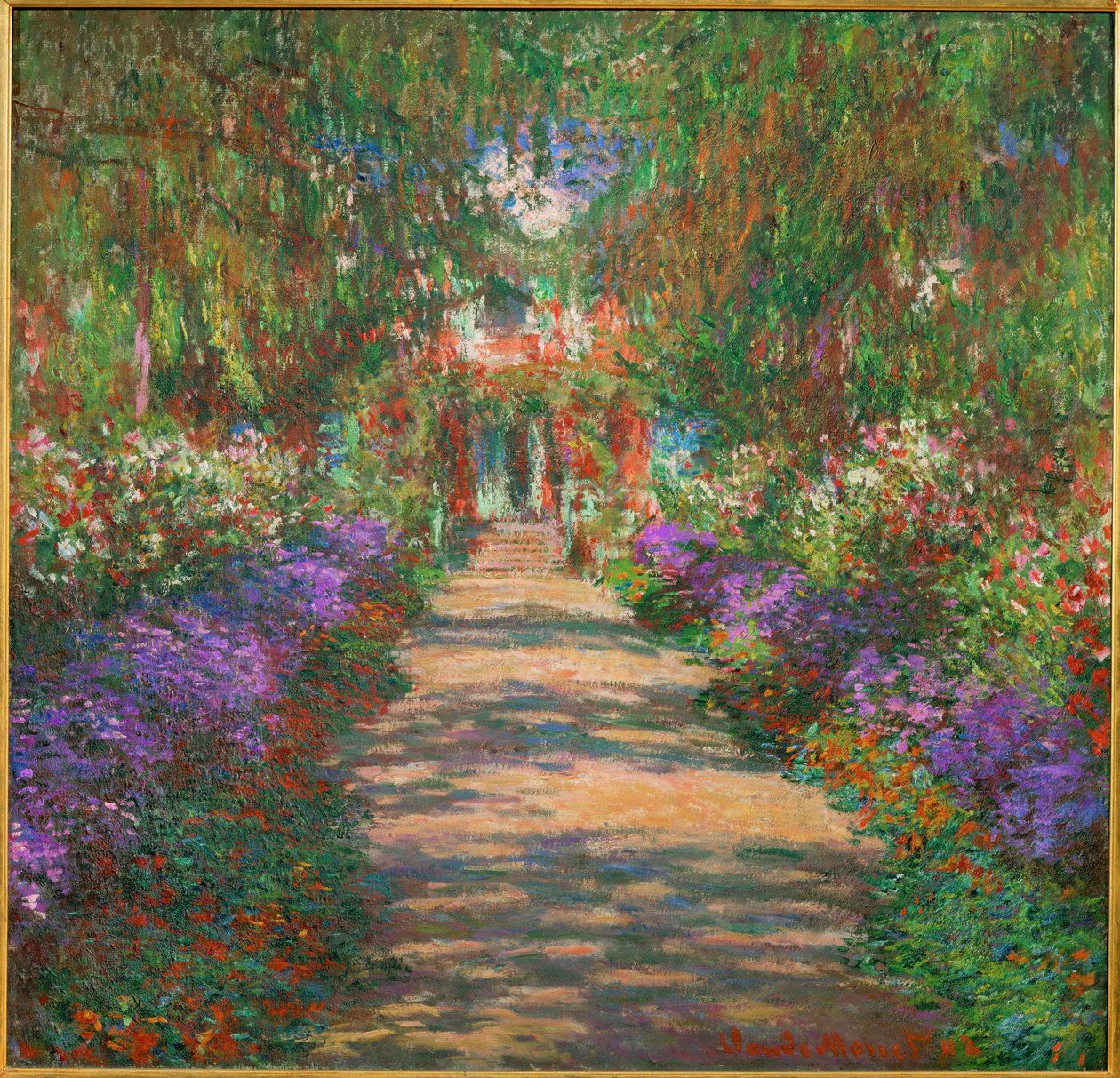 Haven i Giverny (maleri på lærred) af Claude Monet