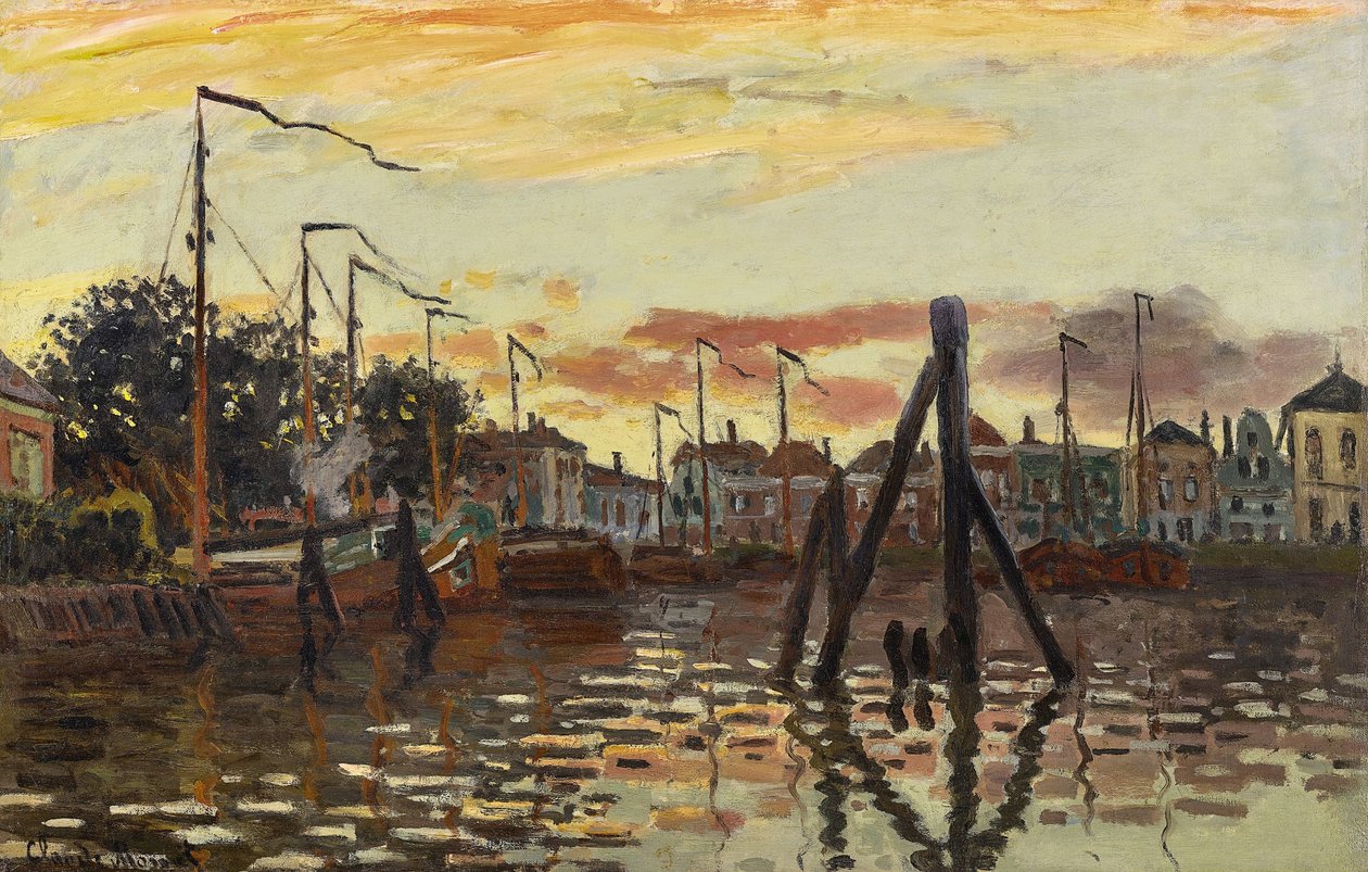 Tysk: Der Hafen von Zaandam Havnen i Zaandam af Claude Monet