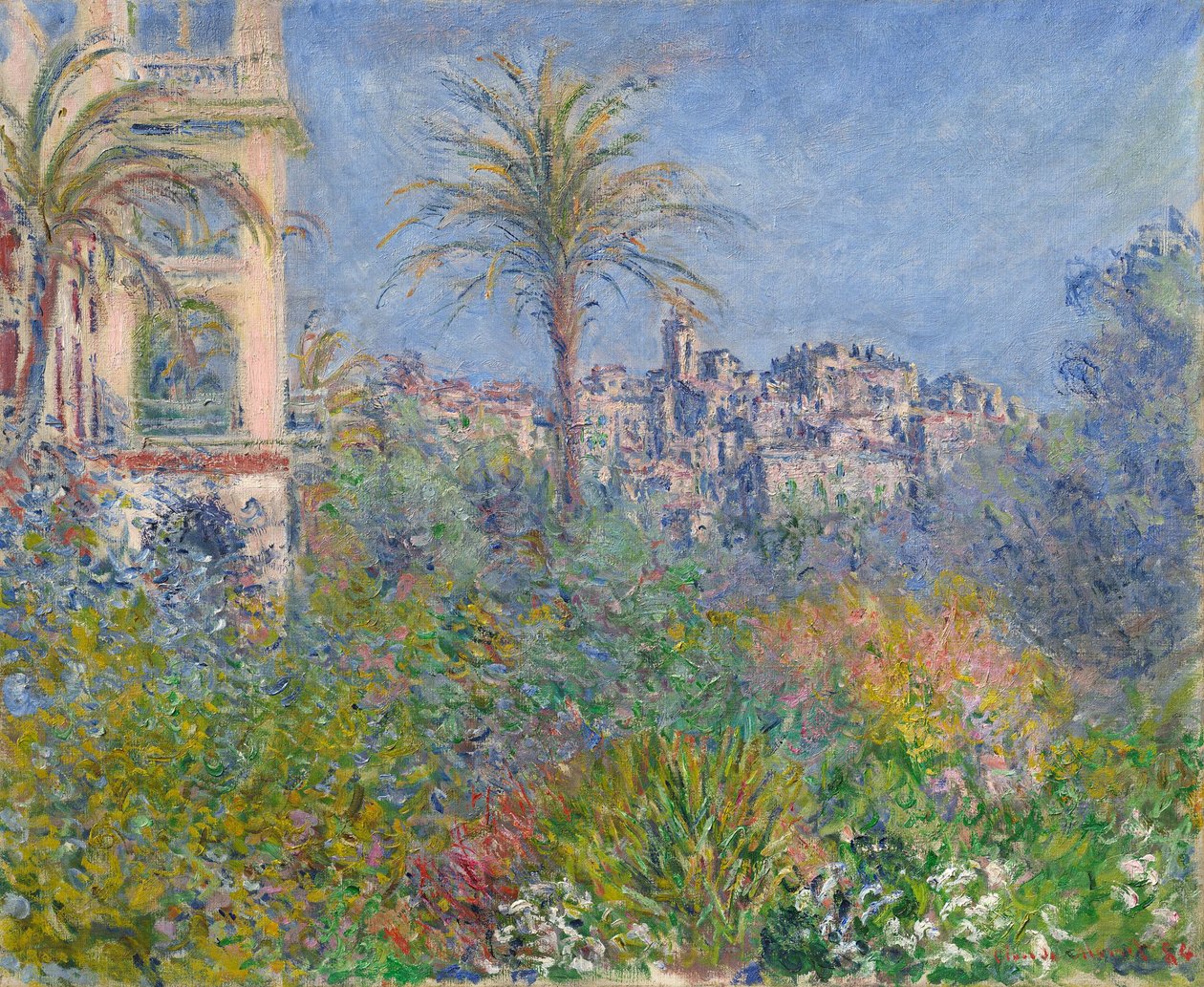 Tysk: Strada Romana i Bordighera Villaer i Bordighera af Claude Monet