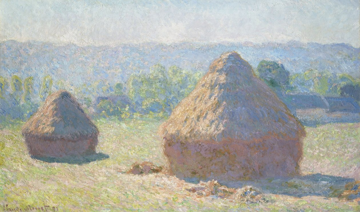 Høstak i aftensolen, 1891 af Claude Monet