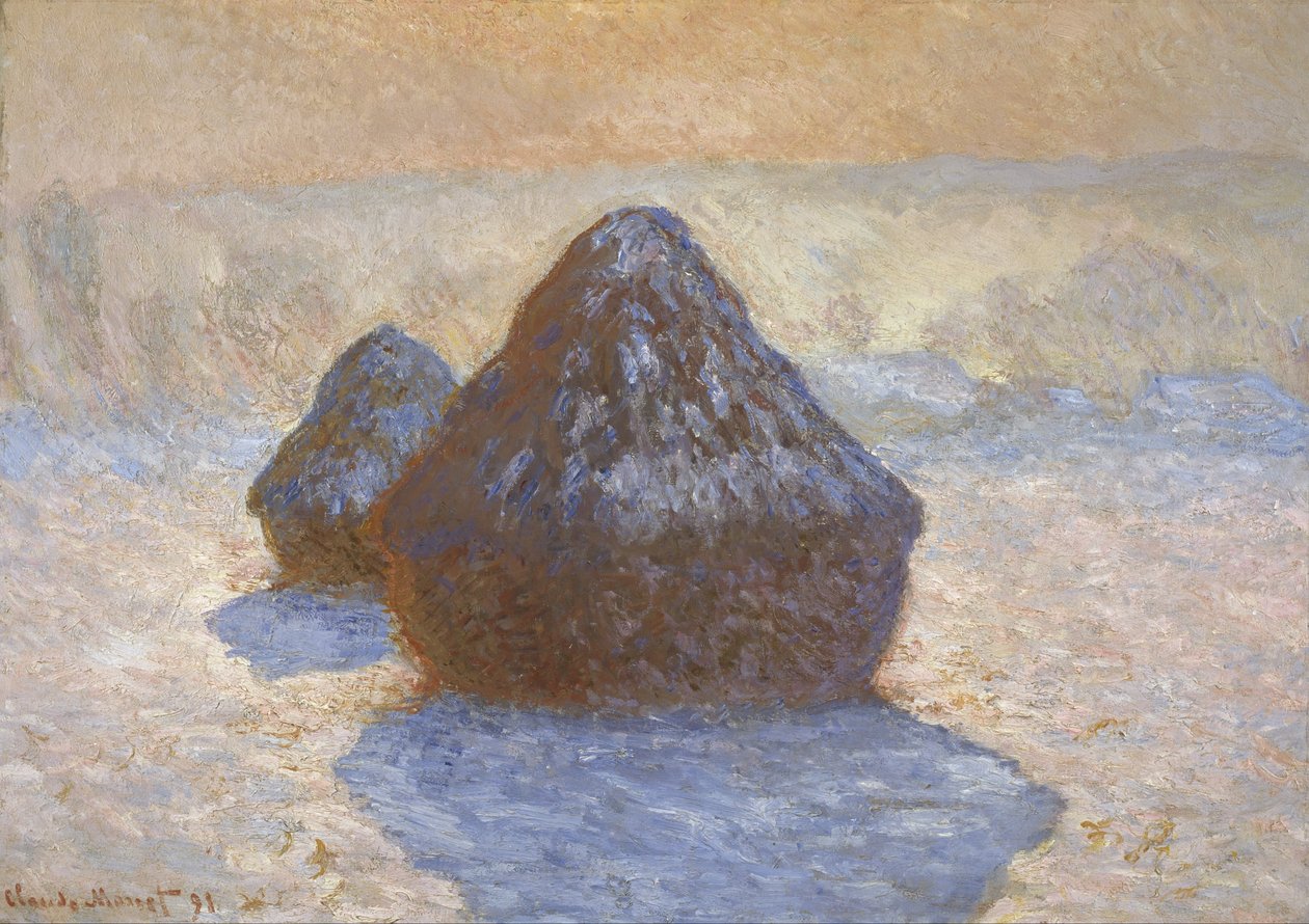 Høstakke: sneeffekt af Claude Monet