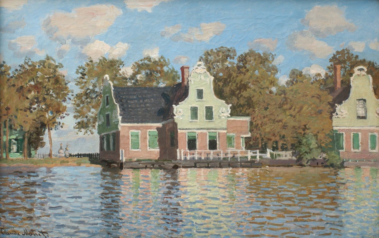 Huse ved bredden af floden Zaan, 1871-1872 af Claude Monet