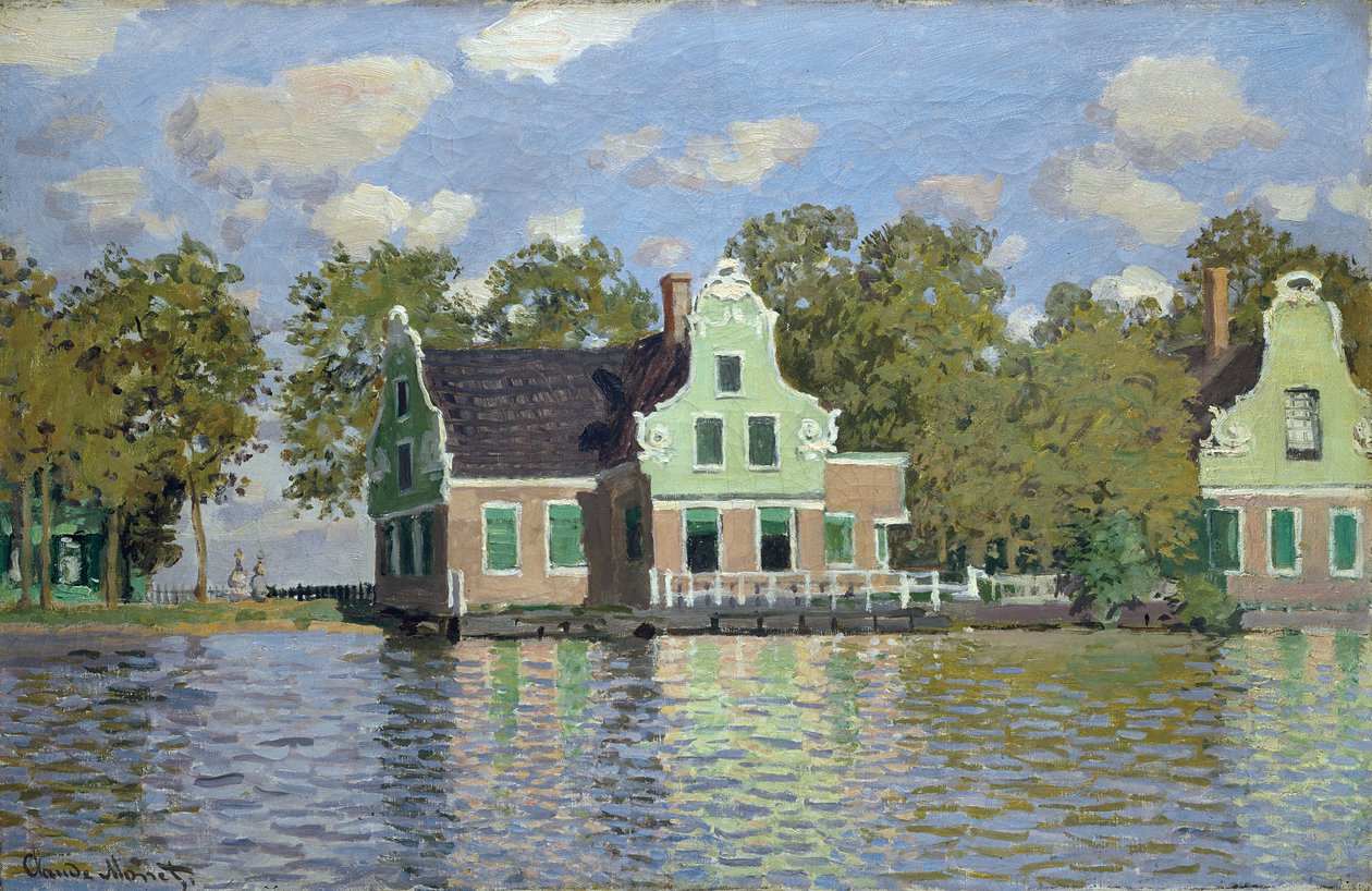 Huse ved bredden af floden Zaan af Claude Monet