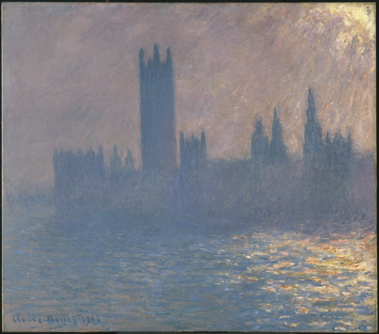 Houses of Parliament, Sunlight Effect Parliament, Sunlight Effect, 1903 af Claude Monet