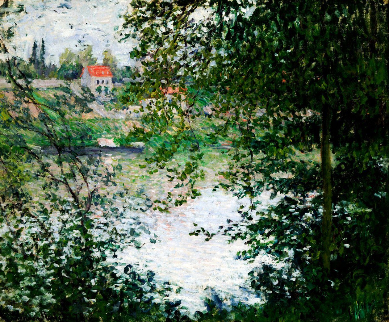 Øen La Grande Jatte gennem træerne, 1878 af Claude Monet