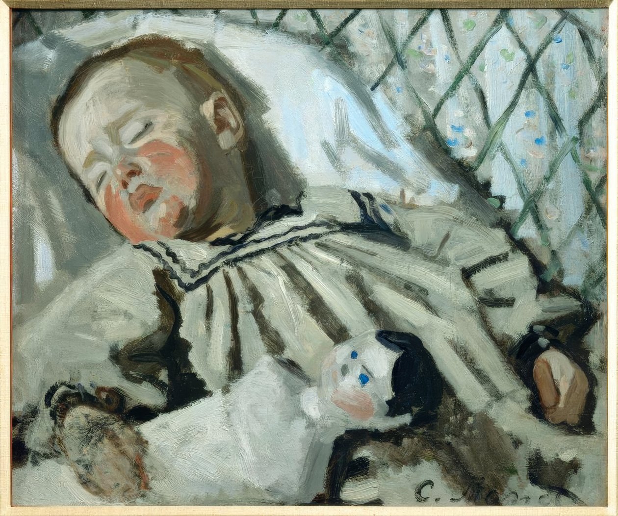 Sovende Jean Monet af Claude Monet