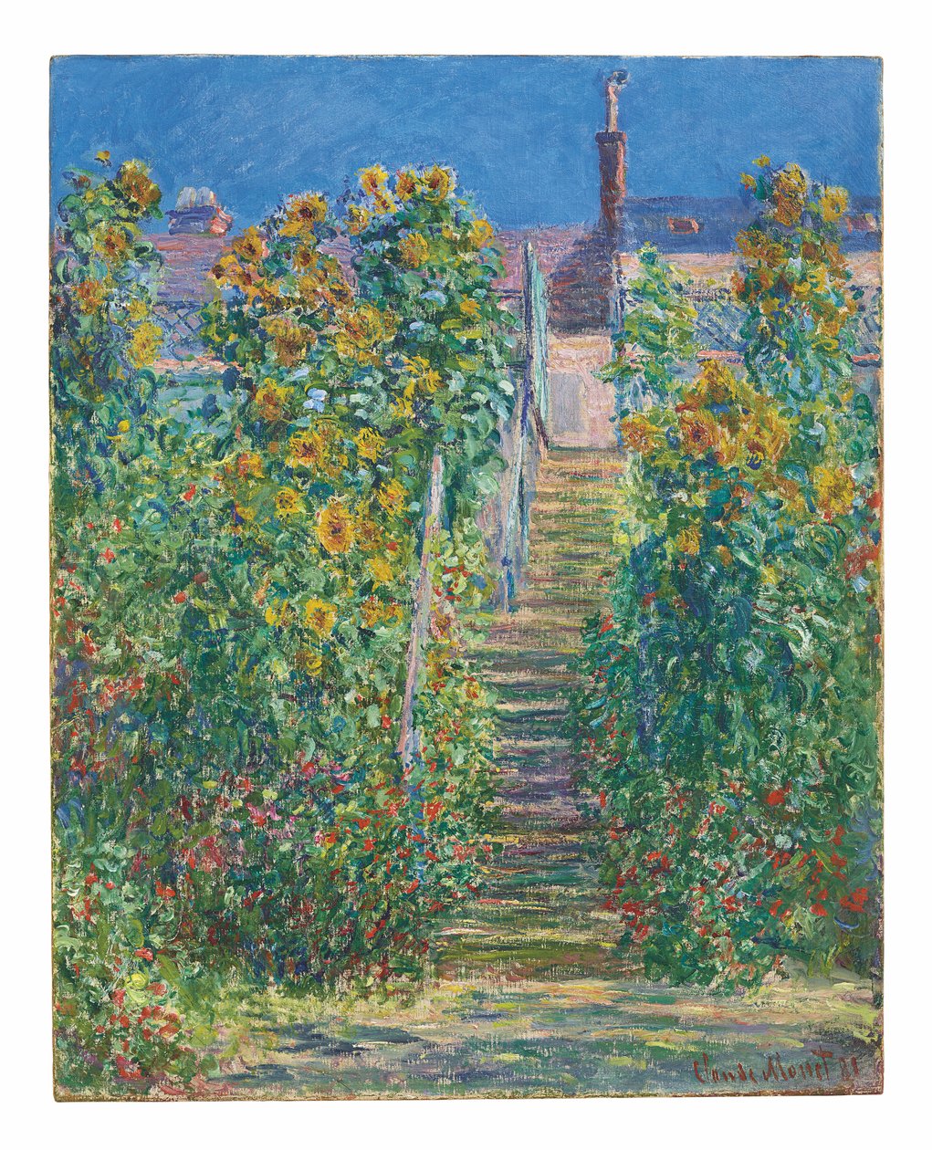 Trappen i Vétheuil af Claude Monet