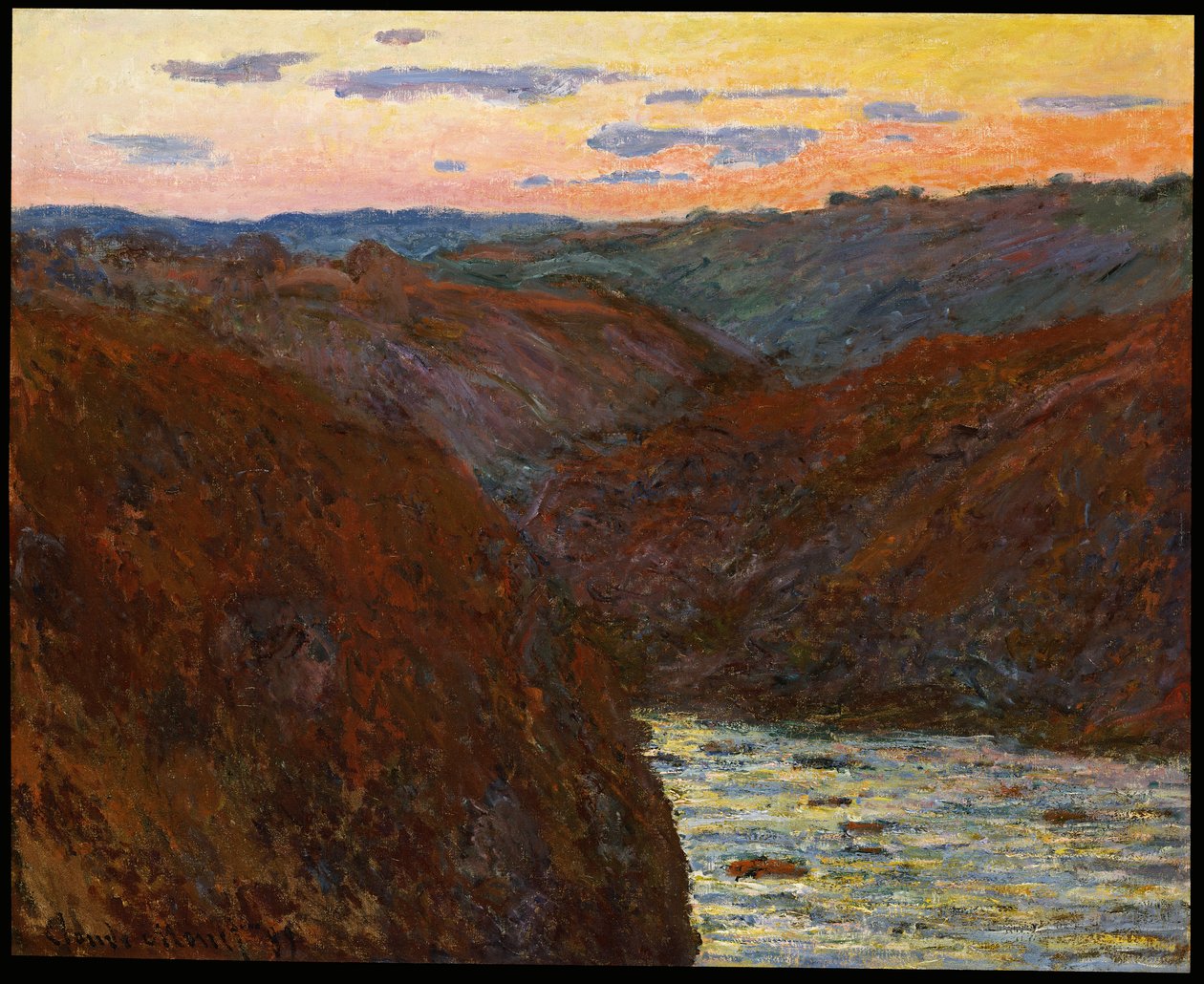 La Creuse, solnedgang af Claude Monet