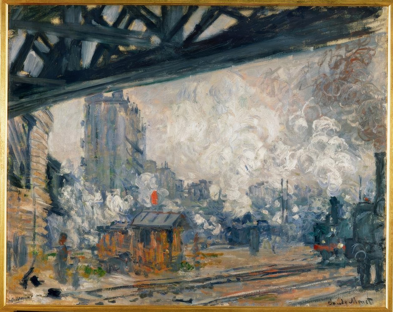 Gare Saint-Lazare, udvendig udsigt af Claude Monet
