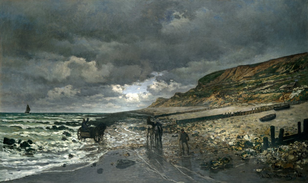 Pointe de la Hève ved lavvande  af Claude Monet