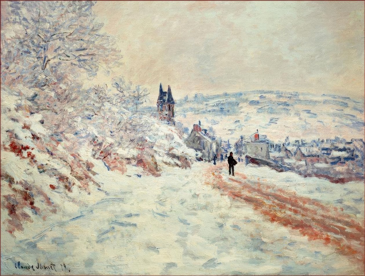 La Route de Vetheuil, Effet de Neige (Vejen til Vethe af Claude Monet