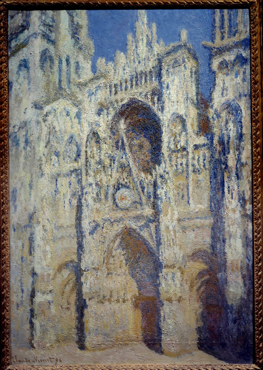 La cathedrale de Rouen, le portal et la tower Saint Romain, plein soleil harmony bleu et guld Maleri af Claude Monet (1840-1926) 1893 Søn. 1,07 x 0,73 m Paris, musee d