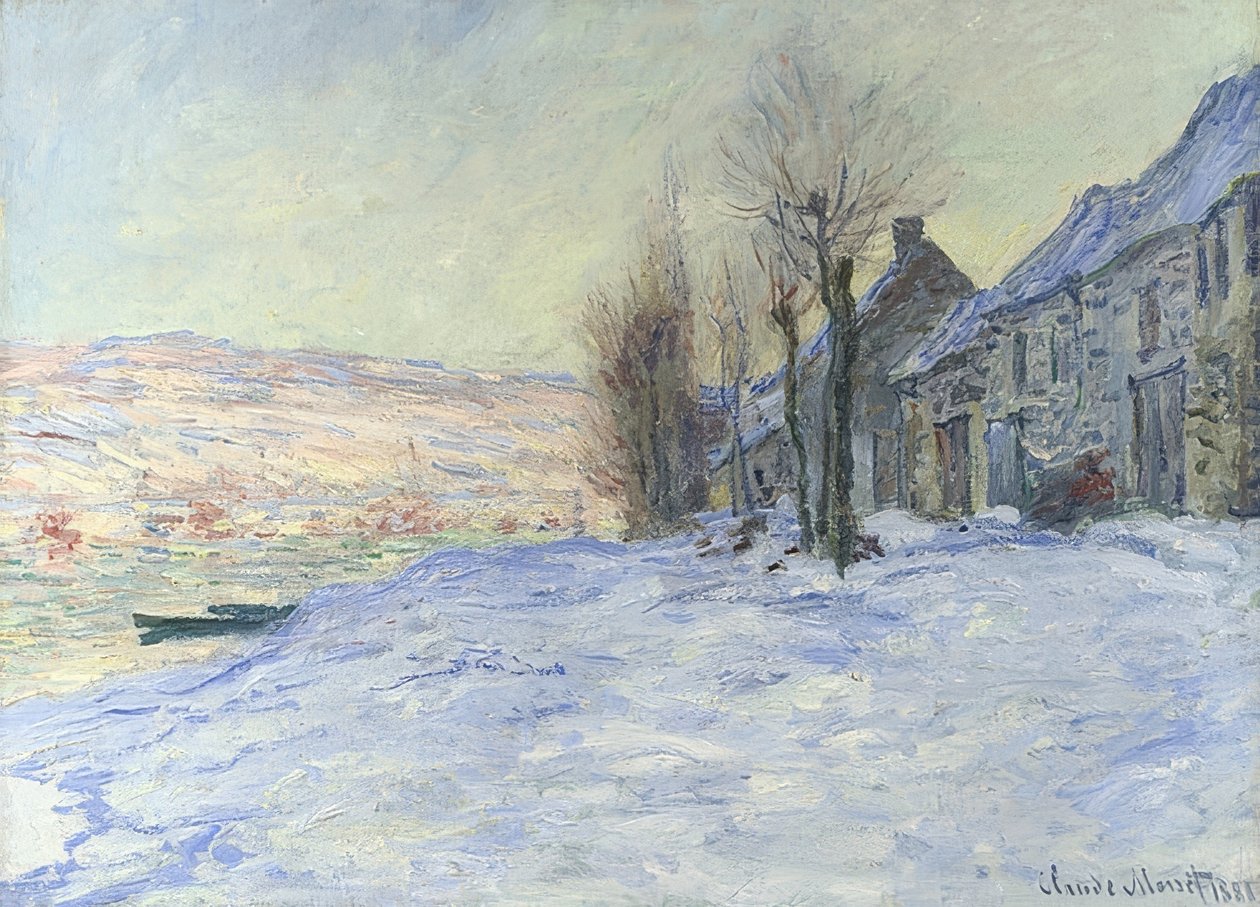 Lavacourt under sne. Omkring 1878-81 af Claude Monet