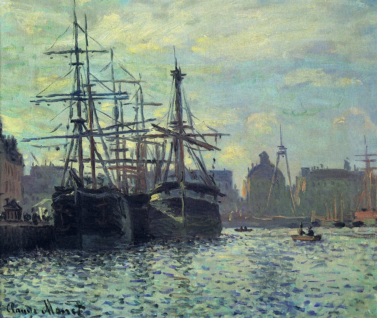 Le Bassin du Commerce, Le Havre af Claude Monet