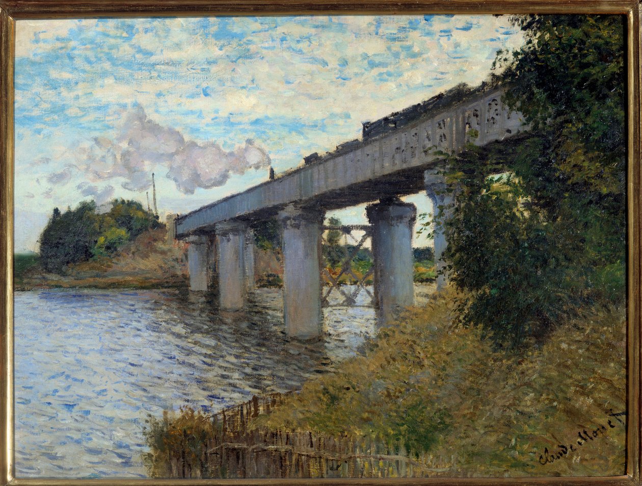 Jernbanebroen ved Argenteuil Maleri af Claude Monet (1840-1926) 1873 Søn. 0,55x0,72 m Paris, musee d