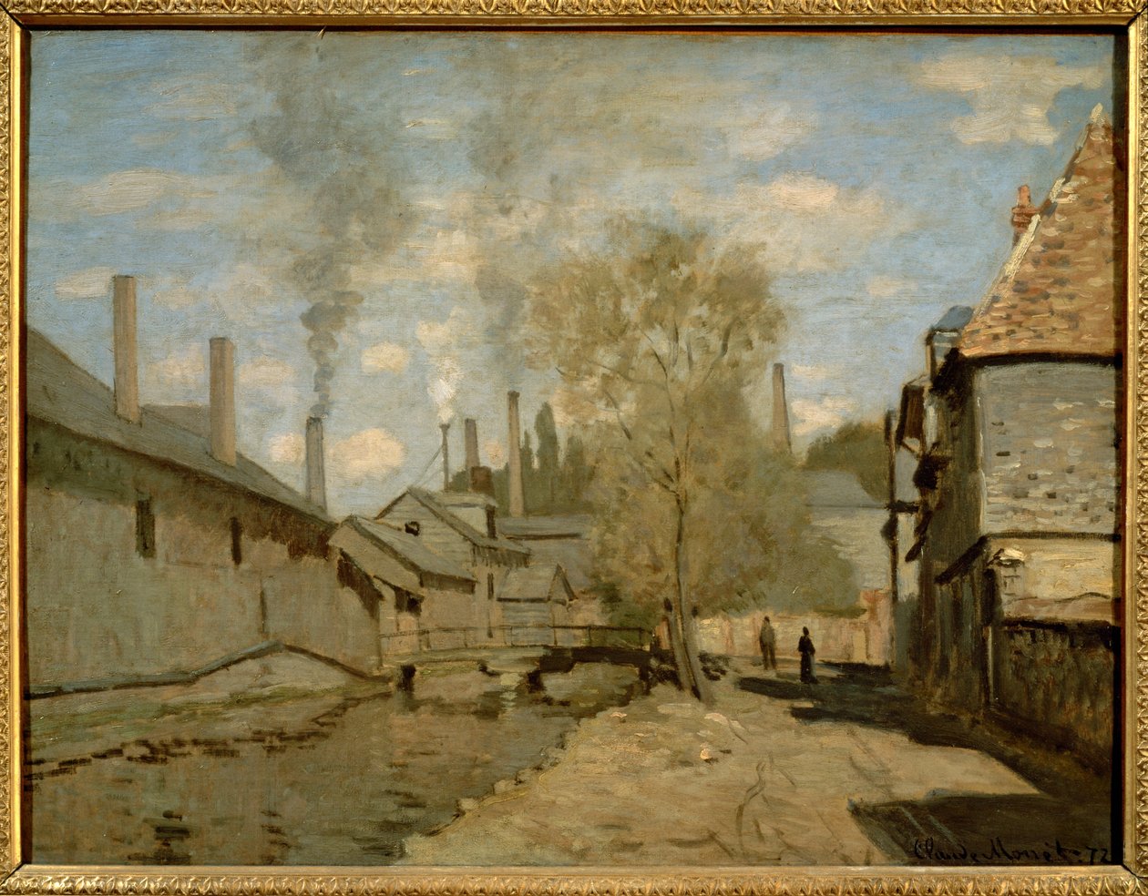 Le ruisseau de Robec a Rouen ... (olie på lærred) af Claude Monet