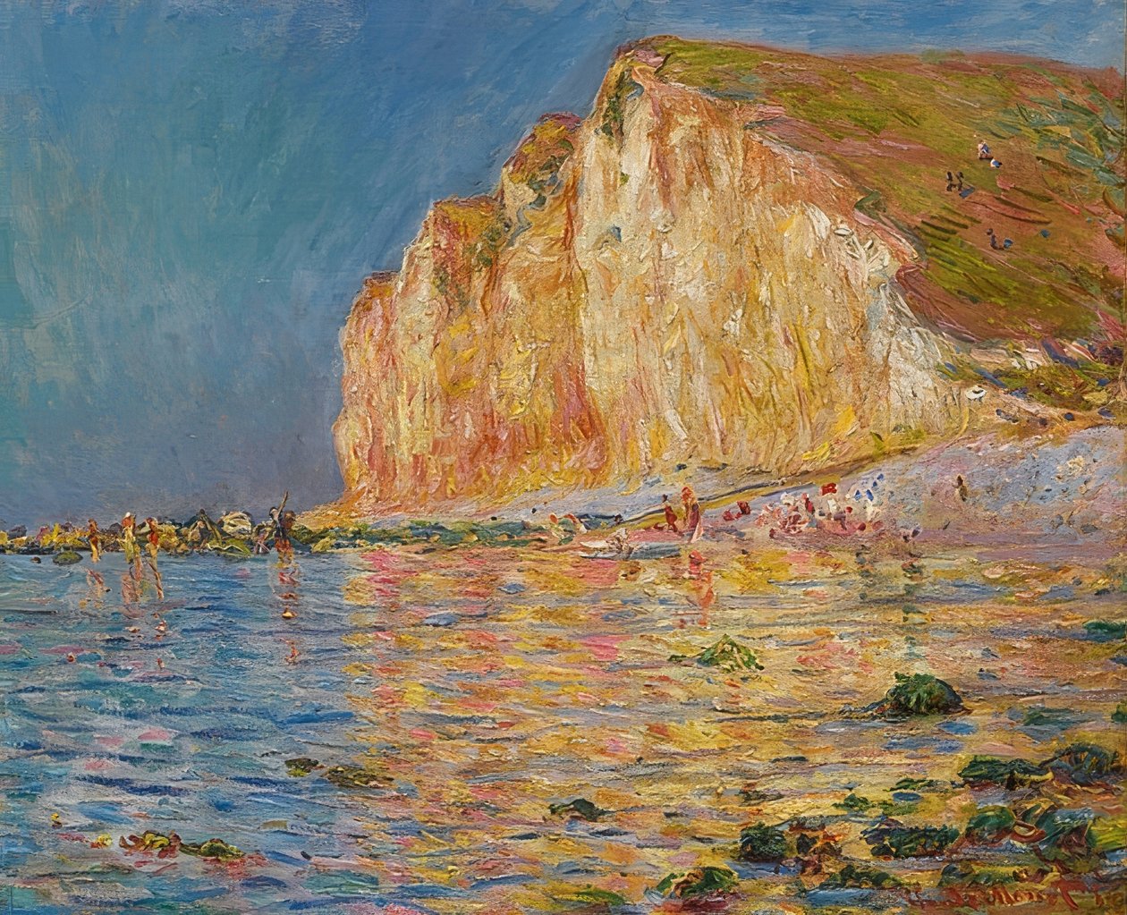 Les Petites-Dalles bei Ebbe. 1884 af Claude Monet