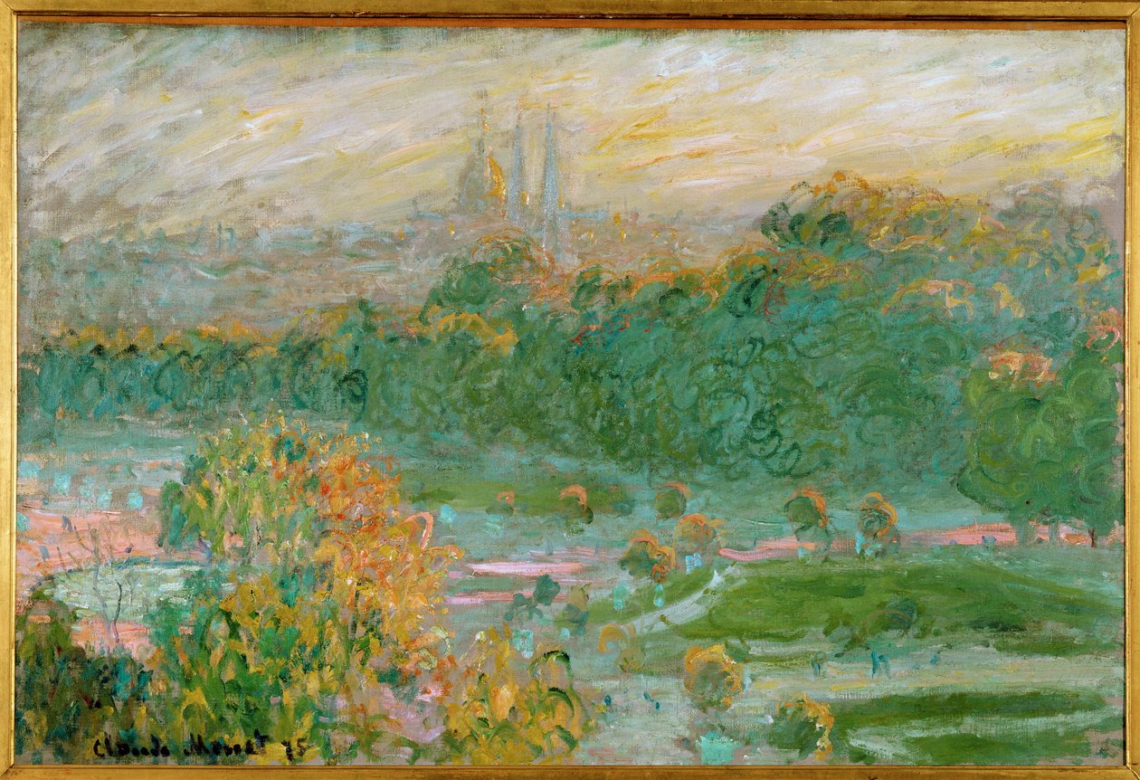 Les Tuileries (olie på lærred) af Claude Monet