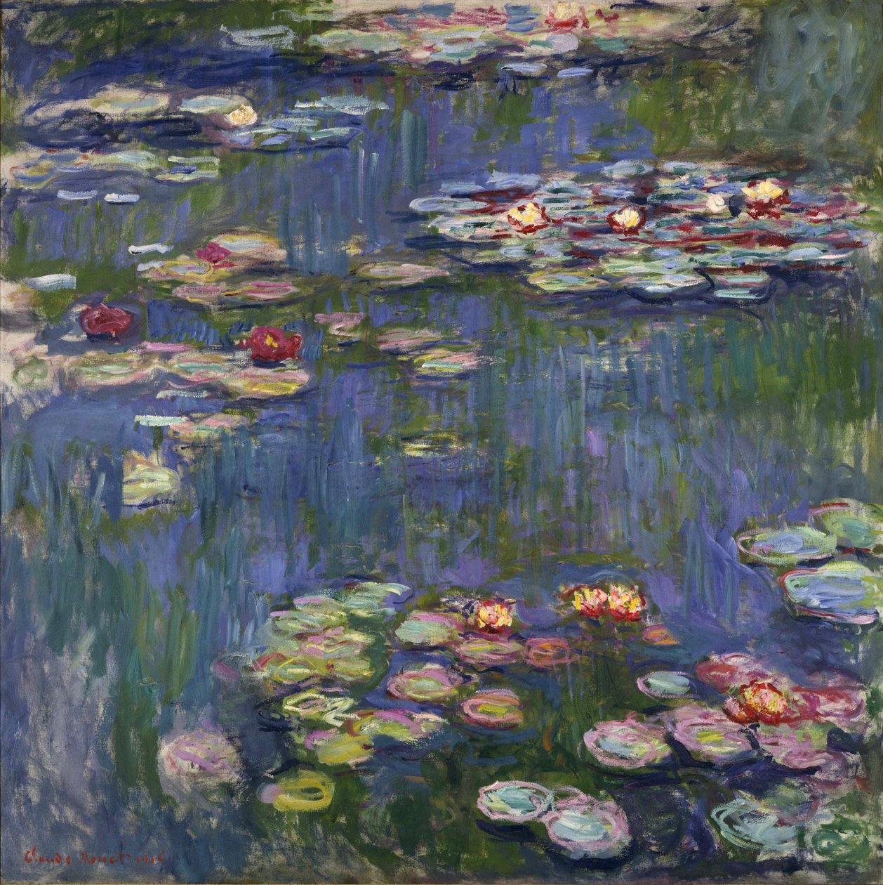 Åkander i Giverny - Maleri af Claude Monet (1840-1926), olie på lærred af Claude Monet
