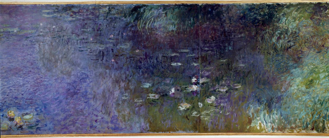 Les nympheas: matin Detail. Maleri af Claude Monet (1840-1926) 1914-1926 Diptykon på 2 x 3 m hver del. Paris. Musee De l