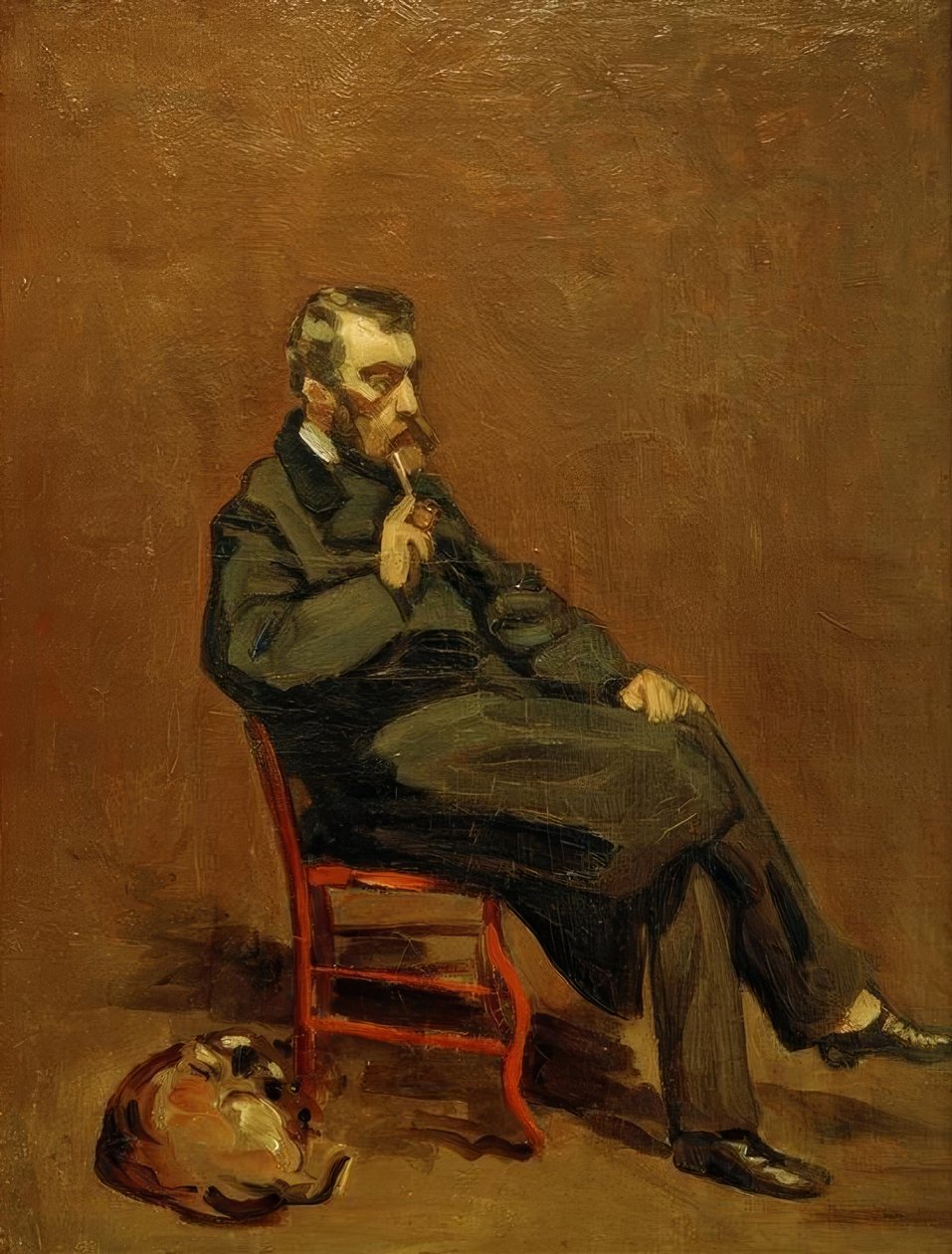 Mand med rør af Claude Monet